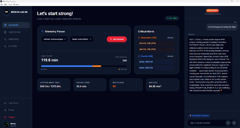 Briech UAS Mission Intelligence - AI log reviewer